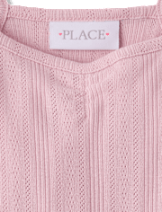 Girls Pointelle V-Waist Dress