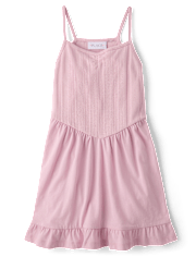 Girls Pointelle V-Waist Dress