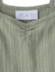 Girls Pointelle V-Waist Dress