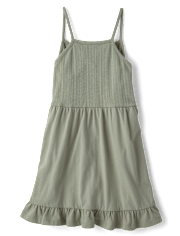 Girls Pointelle V-Waist Dress