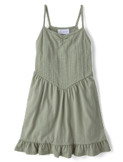 Girls Pointelle V-Waist Dress