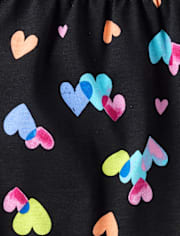 Girls Rainbow Heart Cross Back Tiered Dress