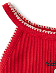 Girls Hello Kitty® Bow High Neck Ribbed Tank Top