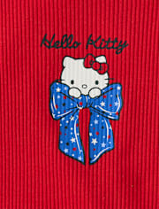 Girls Hello KittyÂ® Bow High Neck Ribbed Tank Top