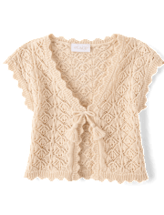 Girls Scalloped Crochet Shrug