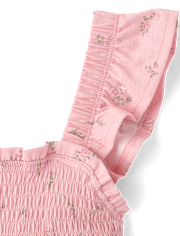 Haut péplum à volants fleuris pour filles