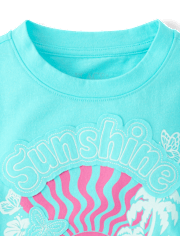Girls Applique Vacation Top