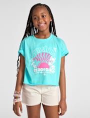 Haut court de vacances à appliqués pour filles