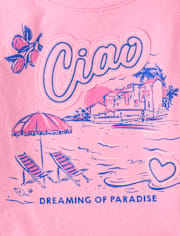 Girls Applique Vacation Top