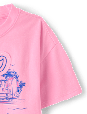 Girls Applique Vacation Top