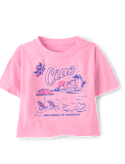 Girls Applique Vacation Top