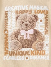 Girls Teddy Bear Graphic Tee