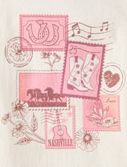 Girls Western Stamps Graphic Tee