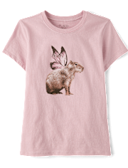 Girls Capybara Butterfly Graphic Tee