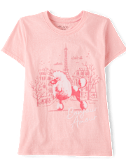 T-shirt graphique caniche pour filles