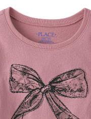 Girls Bow Graphic Baby Tee