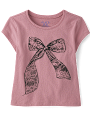 Girls Bow Graphic Baby Tee