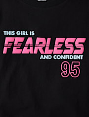 T-shirt graphique court décontracté pour filles sans peur