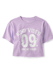 T-shirt graphique court et décontracté Girls Kind Vibes