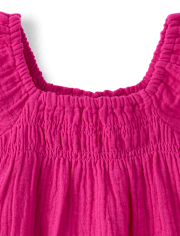 Toddler Girls Tassel Gauze Flutter Top