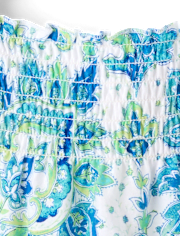 Débardeur à smocks à motifs cachemire pour petites filles