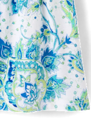 Débardeur à smocks à motifs cachemire pour petites filles