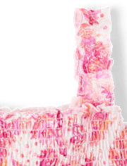 Débardeur à smocks à motifs cachemire pour petites filles