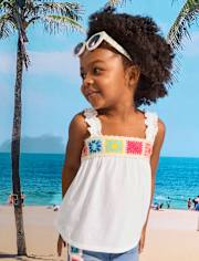Débardeur à volants en crochet pour petites filles
