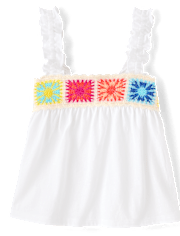 Toddler Girls Crochet Ruffle Tank Top