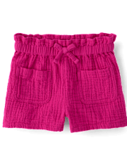 Shorts en gaze à taille haute pour bébés et petites filles