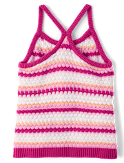 Toddler Girls Striped Crochet 2-Piece Outfit Set