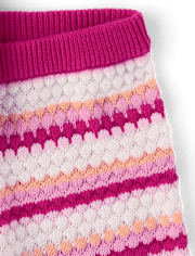 Toddler Girls Striped Crochet 2-Piece Outfit Set