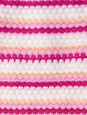 Toddler Girls Striped Crochet 2-Piece Outfit Set