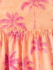 Robe à bretelles à motif palmier pour bébés et petites filles