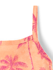 Robe à bretelles à motif palmier pour bébés et petites filles