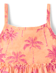 Robe à bretelles à motif palmier pour bébés et petites filles