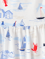 Robe imprimée à bretelles nouées pour bébés et petites filles