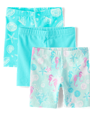 Toddler Girls Seashell Bike Shorts 3-Pack
