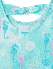 Toddler Girls Glitter Sea Creature Bow Back Tank Top 3-Pack