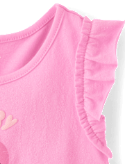 Toddler Girls Puff Print Fruit Ruffle Tank Top 3-Pack