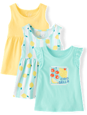 Toddler Girls Lemon Tank Top 3-Pack