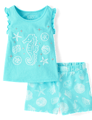 Ensemble 2 pièces créatures marines pour petites filles