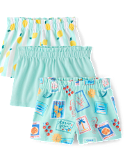 Toddler Girls Postcard Pull On Shorts 3-Pack