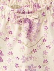 Toddler Girls Floral Paperbag Waist Shorts 3-Pack