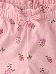Toddler Girls Floral Paperbag Waist Shorts 3-Pack