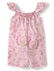 Baby And Toddler Girls Floral Paisley Flutter Romper