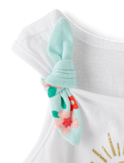 Toddler Girls Glitter Beach Bow 2-Piece Outfit Set