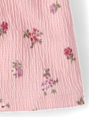 Toddler Girls Floral Crinkle Ruffle Tank Top