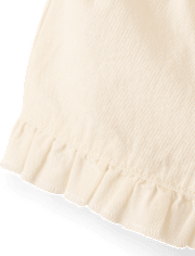 Shorts à volants pour bébés et petites filles, taille haute, style paperbag