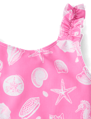 Baby And Toddler Girls Seashell Ruffle Tankini Swimsuit